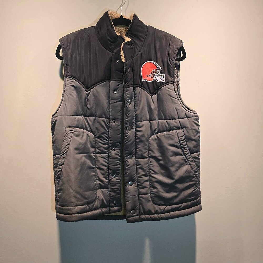 Cleveland Browns Fleece Vest - Darius Rucker Collection - Size Small - Charcoal